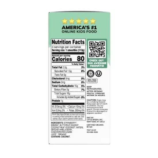 Little Spoon Strawberry Banana Smoothie Pouches - 16oz/4ct image {2}