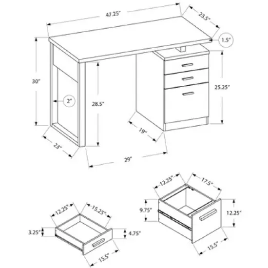 Sapphtopaz Modern Home Office Desks Computer Desk with Storage Drawers Writing Desk Gaming Desk Office Desk for Home Office image {2}