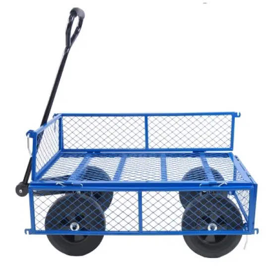 YONWAY Heavy Duty 660 Lbs Capacity Mesh Steel Garden Cart Folding Utility Wagon with Removable Sides10 inch Tire image {10}