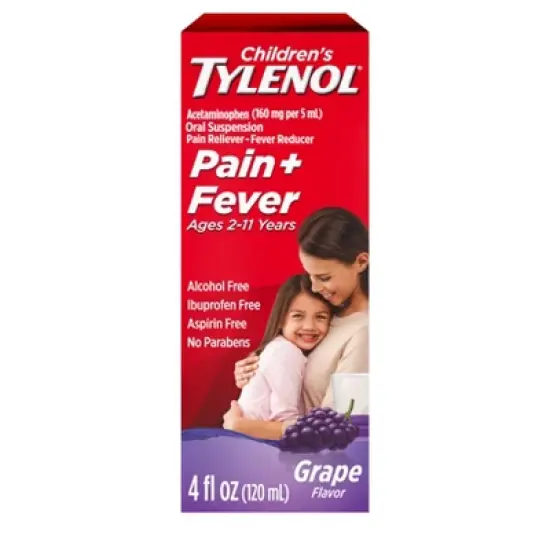 Children's Tylenol Pain + Fever Relief Liquid - Acetaminophen - Grape - 4 fl oz image {11}