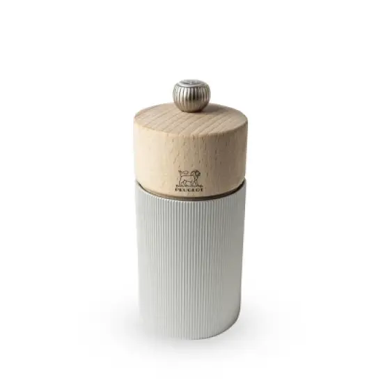 Peugeot | Line Salt Mill, Aluminum + Beechwood, Natural, 12 cm - 5 in image {4}