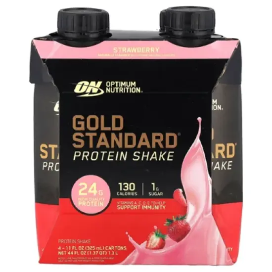 Optimum Nutrition Gold Standard&reg; Protein Shake, Strawberry, 4 Cartons, 11 fl oz (325 ml) Each image {5}