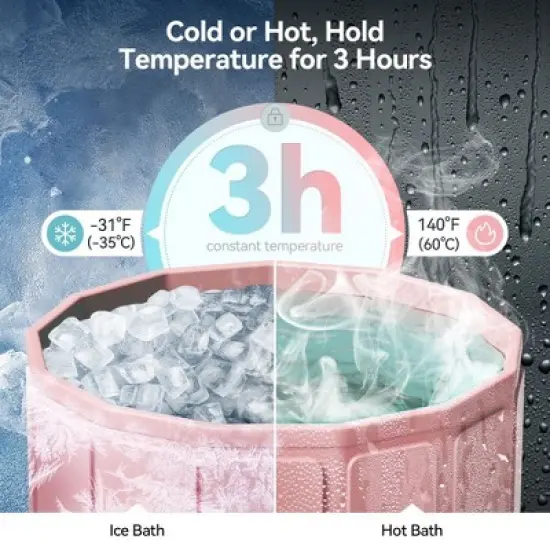 WARMOUNTS 77 Gallon Foldable Cold Plunge Tub with 5-Layer Insulation for Hot & Cold Therapy image {5}