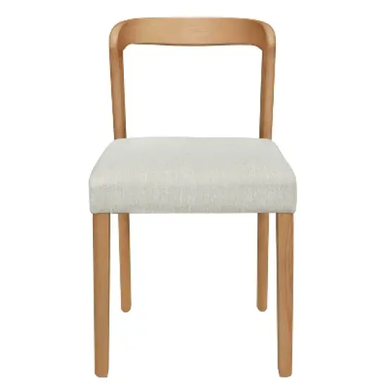 Christopher Knight Home Sonore Contemporary Rubberwood Upholstered Dining Chairs with Curved Open Back (Set of 2) image {3}