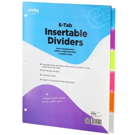 Enday Tab Binder Dividers, Insertable Color Tabs image {7}