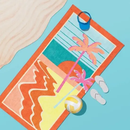 Scenic Palm Tree Beach Towel - Sun Squad&trade; image {1}