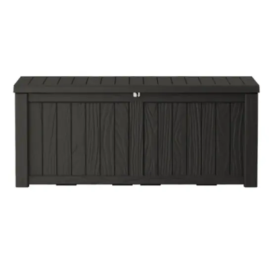 FURNIinspire Deck Boxes, 120 Gallon Waterproof Deck Box Lockable Storage Container for Patio Furniture, Garden Tools, Black, 54.3"*26.5"*24.2" image {2}