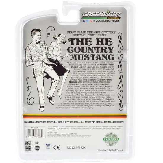 1967 Ford Mustang Stealth Matt Black "He Country Special" Bill Goodro Ford Denver Colorado 1/64 Diecast Model Car by Greenlight image {1}