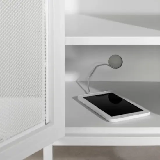 Kodali Nightstand Metal Mesh White - South Shore image {2}