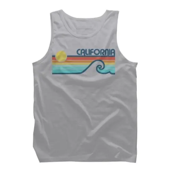 Men's Design By Humans California Retro Sunset By LuckyU Tank Top image {5}