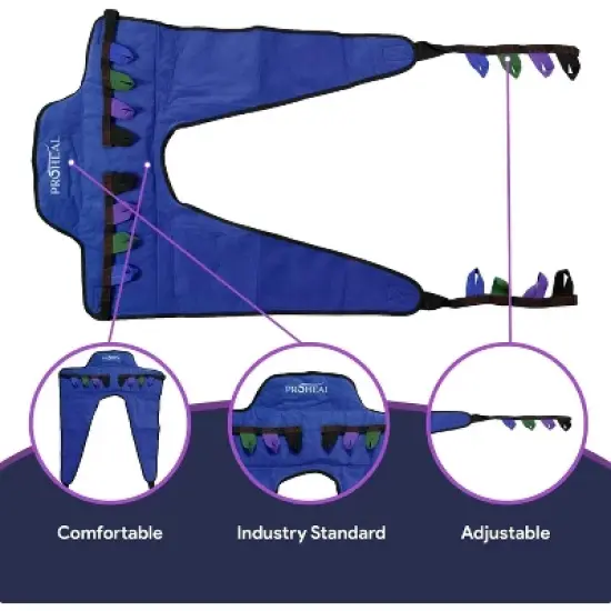 ProHeal Universal-Compatibility Patient Transfer Lift Sling, Works with All Lifters, Comfortable & Secure - 51"L x 45", 440lb. Capacity image {1}