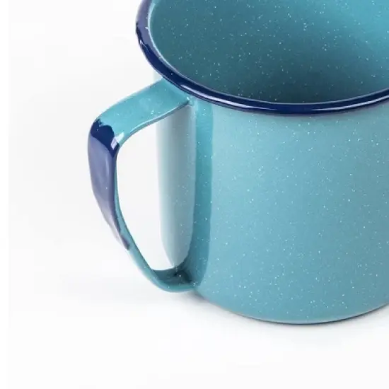 Granite Wire 12 Oz Enameled Steel Mug - Large Durable Mug, Oven and Fire-Safe, Reusable & Stackable, Dishwasher Safe (Turquoise Blue) image {2}