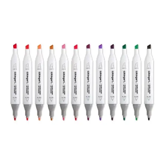 KINGART PRO Double-Ended Markers 12 Floral Colors image {9}