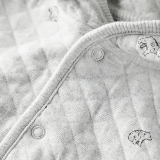 Little Planet By Carter's Organic Baby 2pc Quilted Hooded Set - Gray image {1}