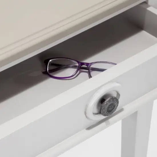 Benson End Table Nightstand with Drawers Light Gray - Finch image {4}