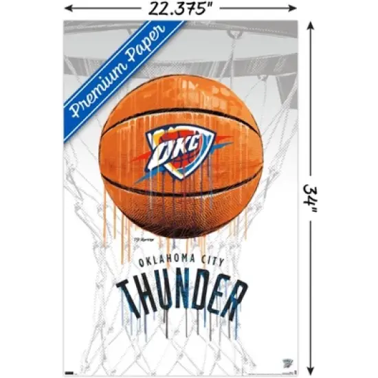 Trends International NBA Oklahoma City Thunder - Drip Basketball 21 Unframed Wall Poster Prints image {2}