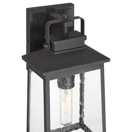 John Timberland Jubliee 13" High Modern Outdoor Wall Light Fixture Mount Porch House Exterior Outside Weatherproof Black Metal Clear Glass Shade image {2}