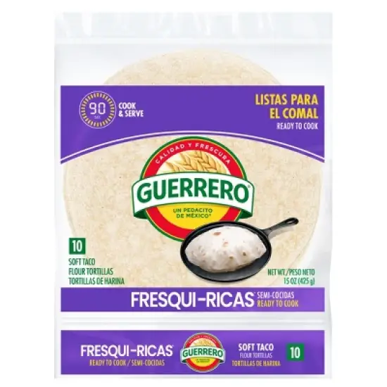 Guerrero Taco Size Soft Fresqui Ricas Flour Tortillas - 15oz/10ct image {10}
