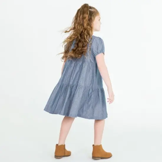 RuffleButts Toddler Girls Short Sleeve Tiered Dress image {3}