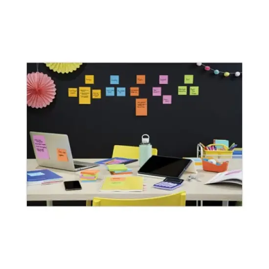 Post-it Notes Super Sticky Pads in Energy Boost Collection Colors, Note Ruled, 5" x 8", 45 Sheets/Pad, 4 Pads/Pack image {6}