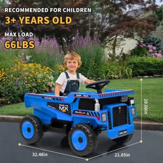 12V Ride On Dump Truck for Kids Electric Ride On Car Toy Toddlers 4 Wheeler Construction Vehicles with Remote Control image {2}