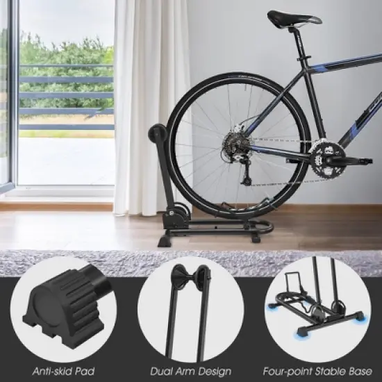 Costway Foldable Bike Floor Parking Rack Home Garage Storage Stand Fit 20''-29'' image {2}