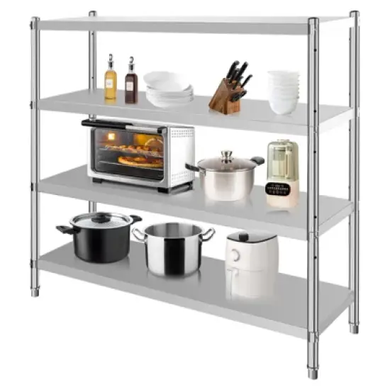 Storage Shelves, 5 Tier Stainless Steel Shelving Organizer, Heavy Duty Garage Shelving Unit, Stable Shelves Organizer for Home, Kitchen,Closet,Office image {10}