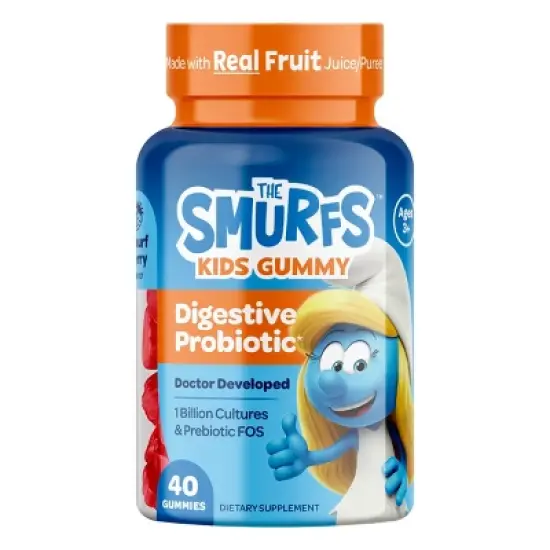 Smurfs Digestive Probiotic Kids Vitamin Gummies, Multivitamin Gummies for Digestive, Gut & Immune Health Support for Kids, Smurfs Berry Flavored, 40ct image {5}
