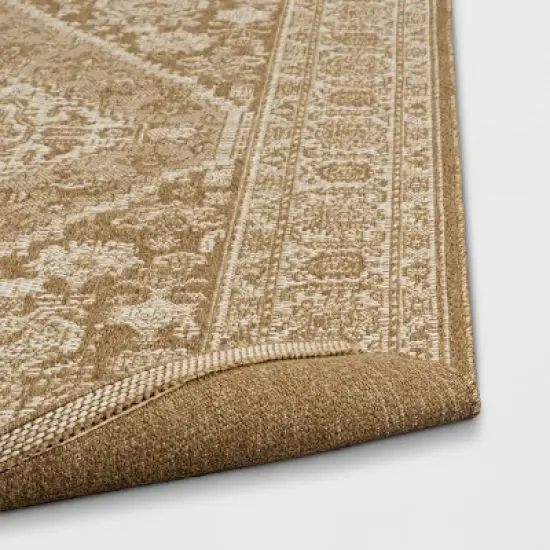 Persian Rectangular Flat Woven Outdoor Area Rug Beige - Threshold&trade; image {3}