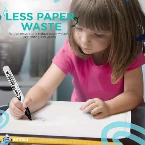 8.5" X 11" Dry Erase Board with Marker Sturdy Frame Mount Horizontally or Vertically Helps You to get Organised by - Emraw image {3}