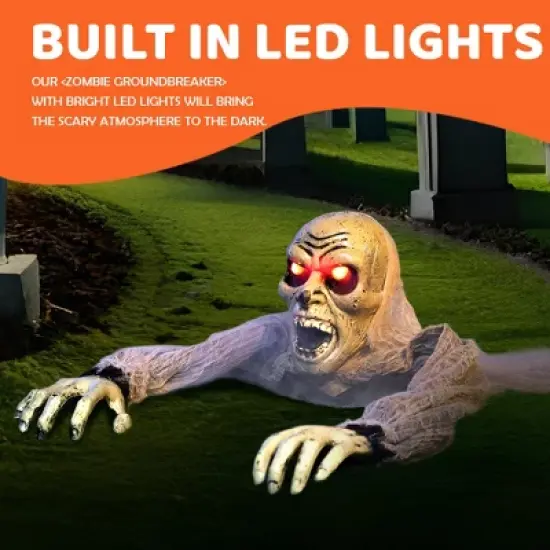 Joyfy Groundbreaking Zombie Halloween Decoration, Climbing Zombie with Sound and Flashing Eyes, Halloween D&eacute;cor for Outdoor Indoor image {6}