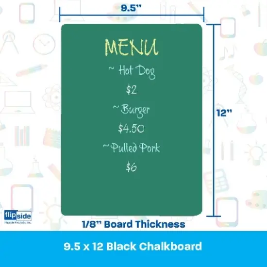 Flipside Products Green Chalk Board, 9.5" x 12", Pack of 6 image {3}