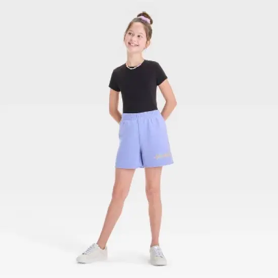 Girls' Def Leppard Fleece Shorts - Light Purple image {2}