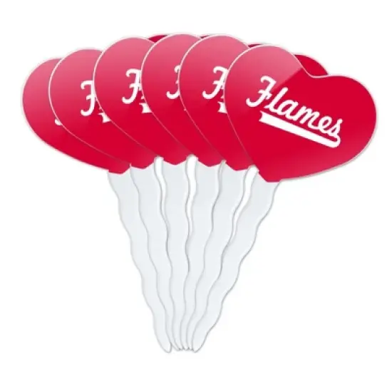 UIC Secondary Logo Heart Love Cupcake Picks Toppers Decoration Set of 6 image {7}