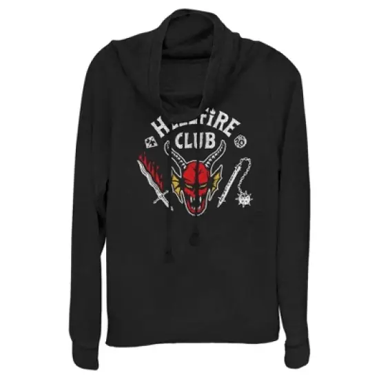 Junior's Stranger Things Hellfire Club Costume Cowl Neck Sweatshirt image {3}