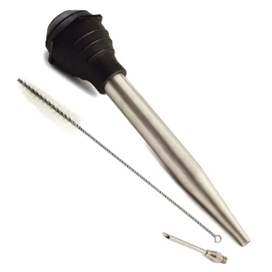 Norpro Deluxe Stainless Steel Turkey Baster with Flavor Injector and Cleaning Brush (2 Pack) image {1}