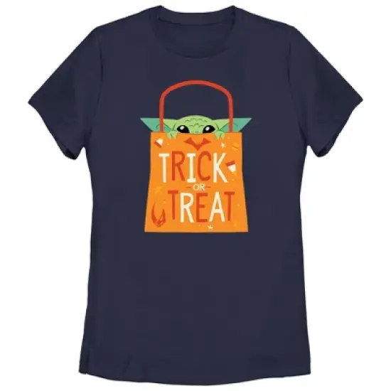 Women's Star Wars The Mandalorian Halloween Grogu Trick or Treat Bag T-Shirt image {3}