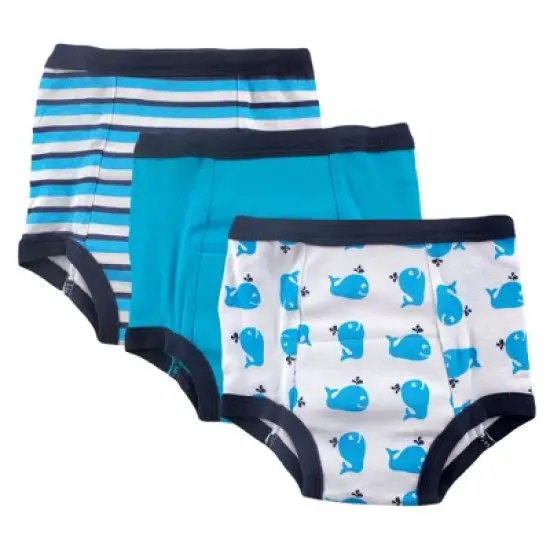 Luvable Friends Baby and Toddler Boy Cotton Training Pants, Whale image {1}