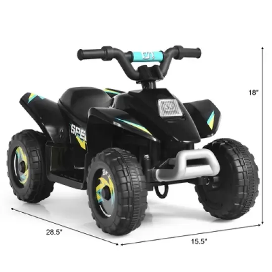 Costway 6V Kids Electric Quad ATV 4 Wheels Ride On Toy Toddlers Forward&Reverse White\Black\Blue\Red image {2}