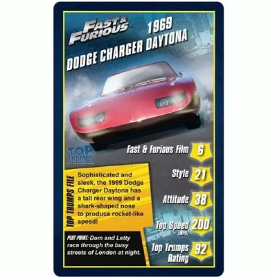 Top Trumps Fast and Furious Top Trumps Card Game image {1}