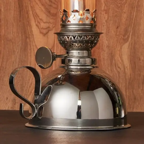 Kings County Tools 9-Inch Tall Nickel Oil Lamp image {6}