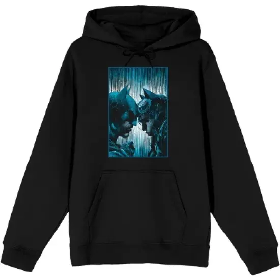 DC Comic Book Batman & Batgirl Superheroes Men's Black Graphic Print Hoodie image {3}