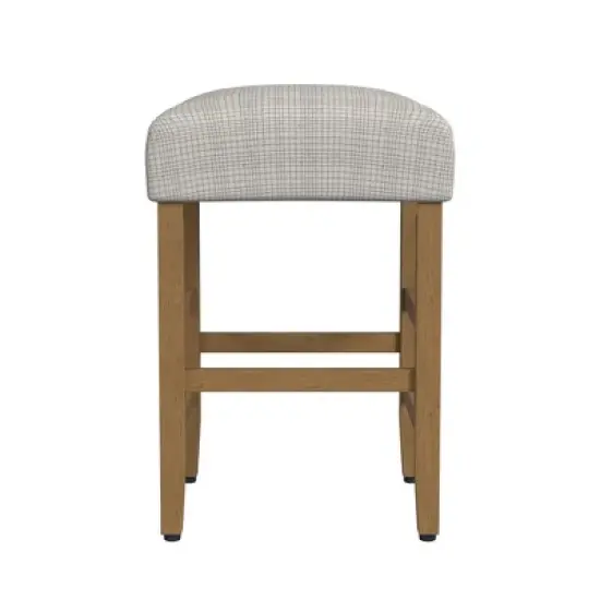 Square Mini Grid Pattern Counter Height Barstool Sage - HomePop image {1}