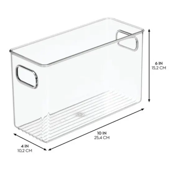 iDesign Set of 4 Pantry Storage Bins with Handles - Clear image {5}