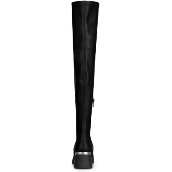 Allegra K Women's Platform Wedge Chunky Heels Over the Knee Thigh High Boots image {3}