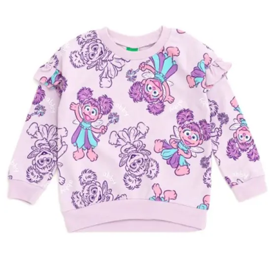 Sesame Street Abby Cadabby Infant Baby Girls French Terry Sweatshirt and Jogger Pants Outfit Set Purple 24 Months image {2}
