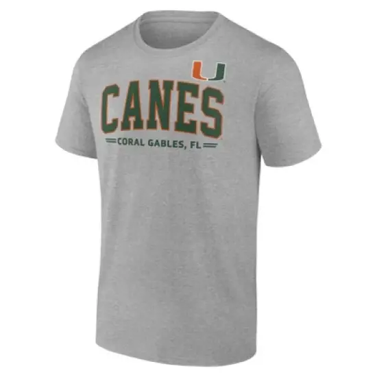 NCAA Miami Hurricanes Men's Gray Bi-Blend T-Shirt image {1}