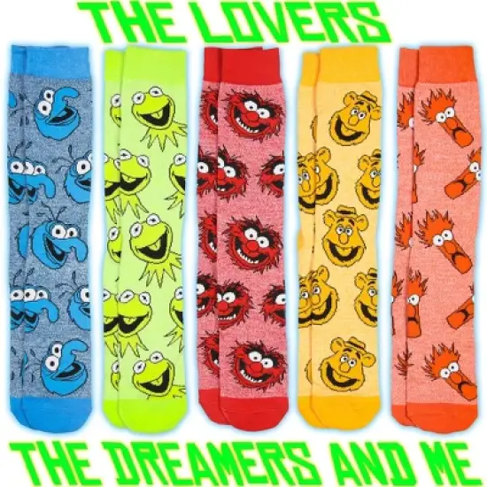 The Muppets Kermit Animal Gonzo Beaker Fozzie 5 Pack Crew Socks Multicoloured image {3}