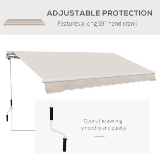 Sapphtopaz 8' x 7' Retractable Awning Manual Patio Awnings Sunshade Shelter UV Resistant Window Cover image {2}