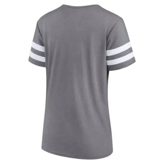 NFL Buffalo Bills Women's Gray Short Sleeve Split Neck T-Shirt image {1}